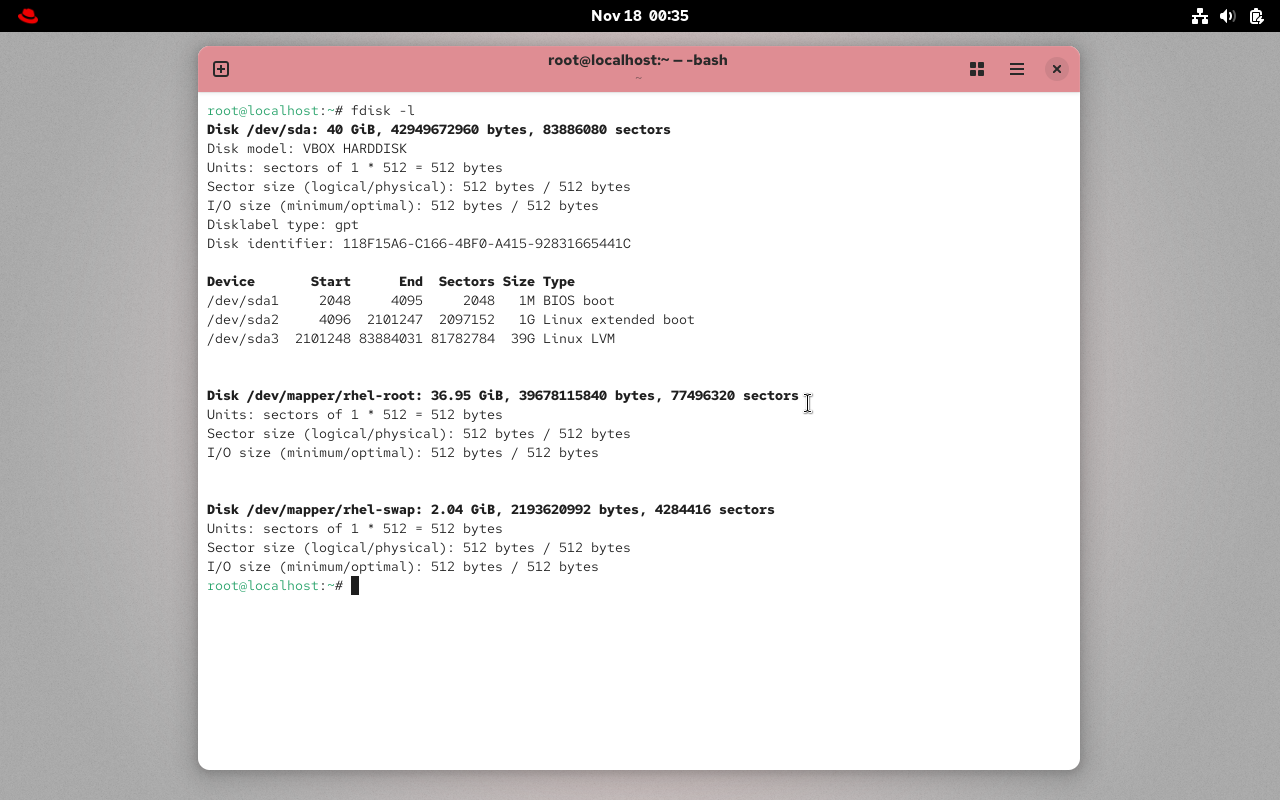 fdisk -l 命令的输出